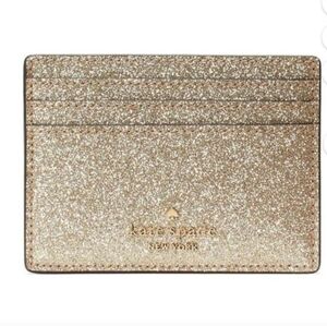 Kate Spade Sparkling Gold Card Holder NWOT
